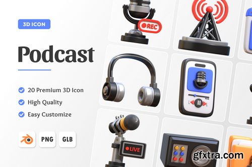 Iconscout - Podcast 3D Icon Pack