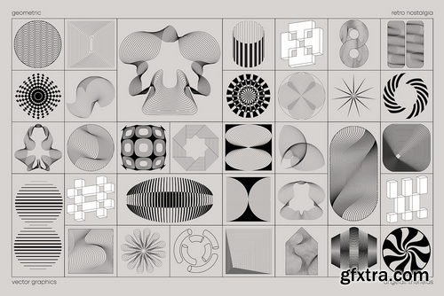 CreativeMarket - GEOCORPORATE Retro Vector Elements - 92437905