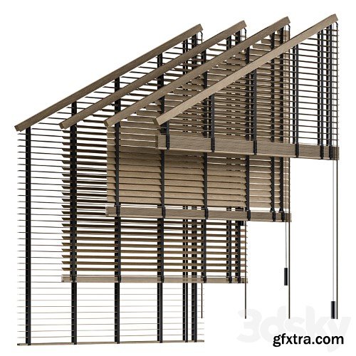 3dsky Pro - Wooden blinds for the attic window