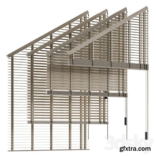 3dsky Pro - Wooden blinds for the attic window