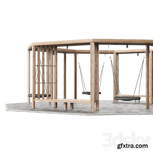 3dsky Pro - Set of pergolas (gazebos, canopies) with swings, benches