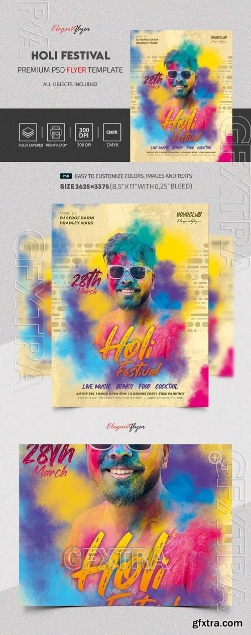 Holi Festival Flyer - Premium Flyer template (PSD) Holi Festival Flyer - Premium Flyer template (PSD)