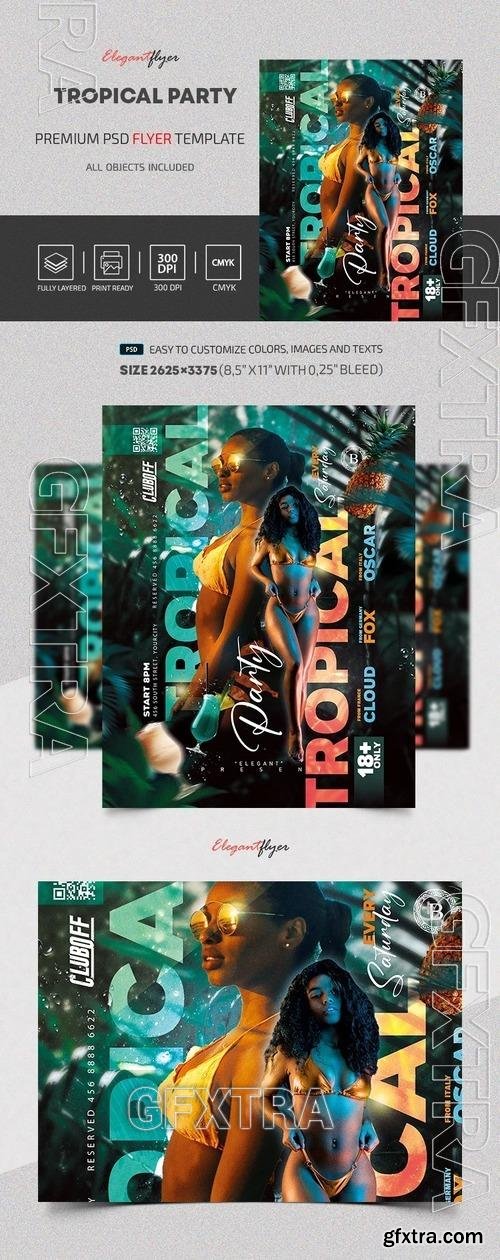 Tropical Party Flyer - Premium Flyer template (PSD) Tropical Party Flyer - Premium Flyer template (PSD)