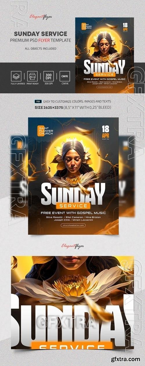 Sunday Service Flyer - Premium Flyer template (PSD) Sunday Service Flyer - Premium Flyer template (PSD)