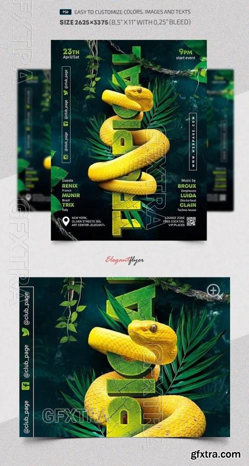 Tropical Party - Premium Flyer template (PSD) Tropical Party - Premium Flyer template (PSD)