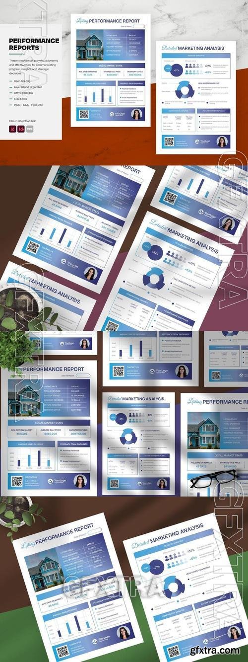 Blue Gradient Performance Reports 4K3LP9J