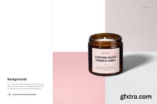 Creatsy - 4oz Amber Jar Candle Mockup Set - Cotton Wick - 1549672789