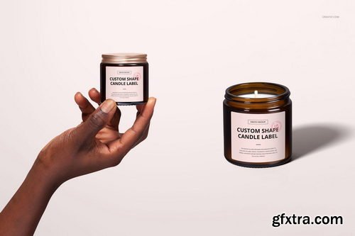 Creatsy - 4oz Amber Jar Candle Mockup Set - Cotton Wick - 1549672789
