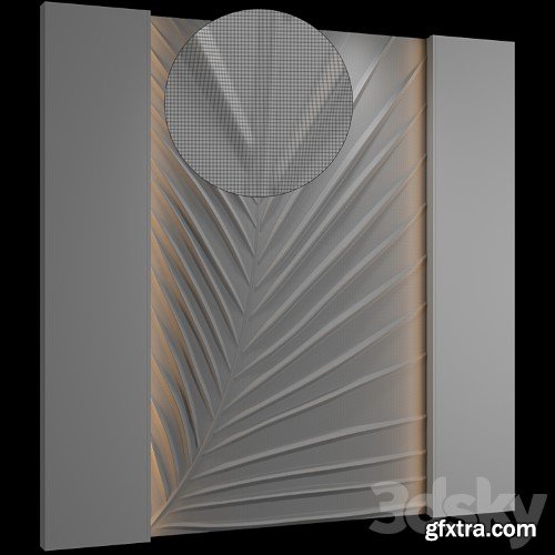 3dsky Pro - Bas-relief Palm leaf