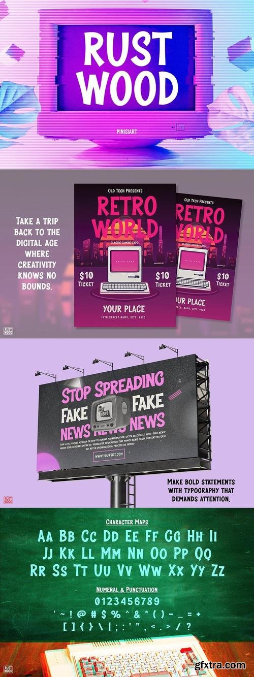 Retro Font - Rustwood