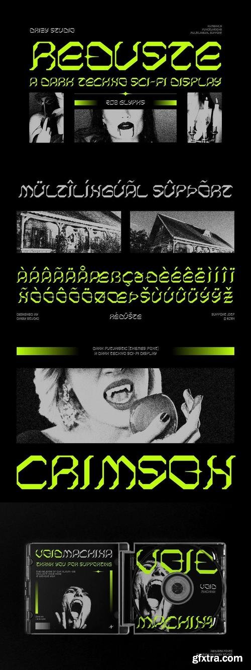 Reduste – Dark Techno Sci-Fi Font