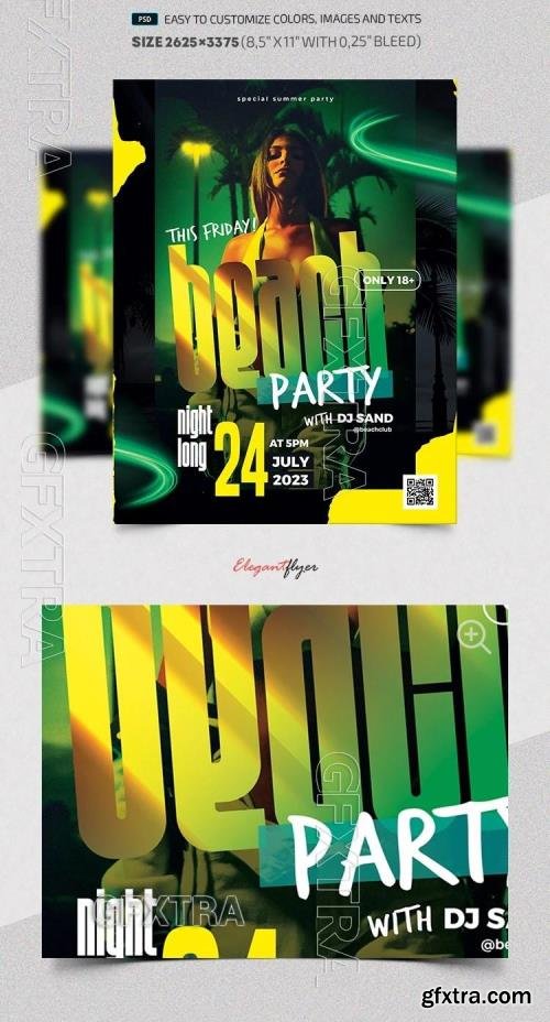 Beach Party - Premium Flyer template (PSD) Beach Party - Premium Flyer template (PSD)