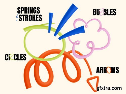 Craftwork Design - Colorful 3D Scribble Elements