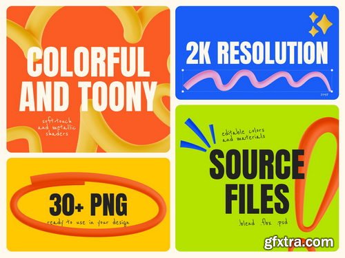 Craftwork Design - Colorful 3D Scribble Elements