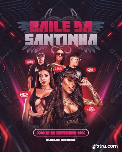 Designi - Flyer Baile da Santinha Shows Social Media PSD Editável