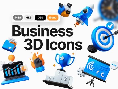 'Professional Business 3D Icons Pack'