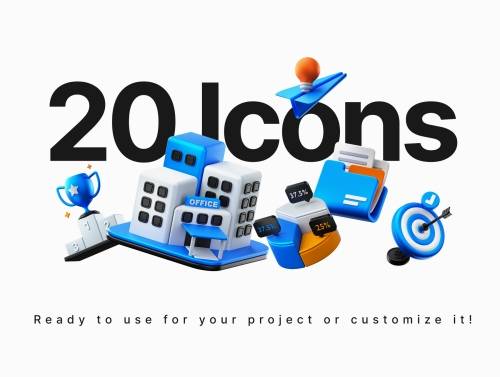 'Professional Business 3D Icons Pack'