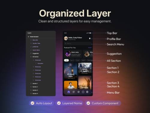 'Wavify – AI Powered Podcast Mobile App UI Kit'