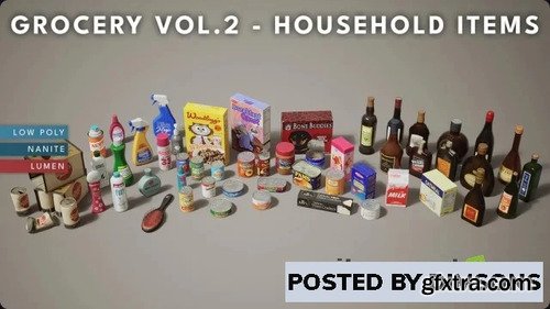 Grocery VOL.2 - Household Items (Nanite and Low Poly) v5.4