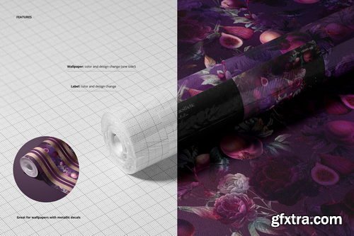Creatsy - Non-woven Vinyl Wallpaper Mockup Set v.1 - 1384046933