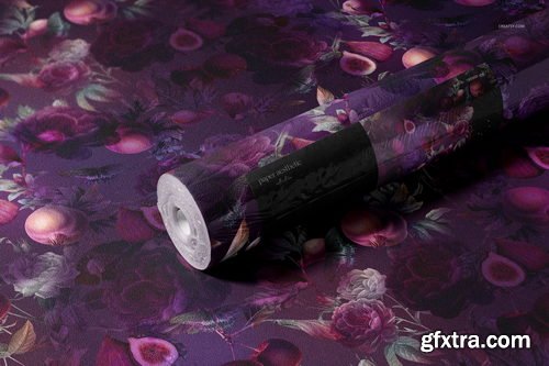 Creatsy - Non-woven Vinyl Wallpaper Mockup Set v.1 - 1384046933