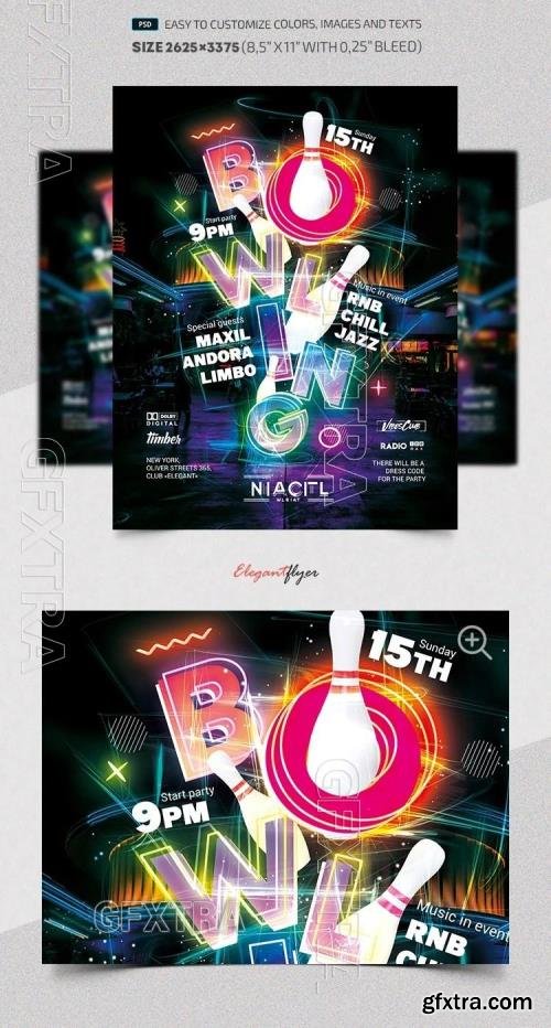 Bowling Party - Premium Flyer template (PSD) Bowling Party - Premium Flyer template (PSD)