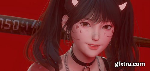 Gumroad - Flycat - Blender - Cute Girl modeling - Full process