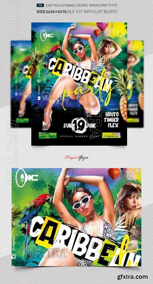 Caribbean Party - Premium Flyer template (PSD) Caribbean Party - Premium Flyer template (PSD)