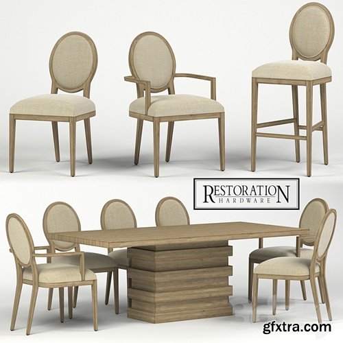 3dsky Pro - RH FRENCH CONTEMPORARY ROUND COLLECTION