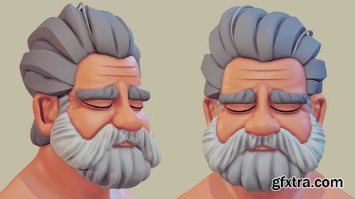 Flippednormals - Sculpting stylised old man bust in ZBrush