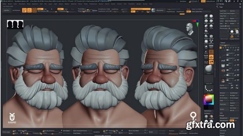 Flippednormals - Sculpting stylised old man bust in ZBrush