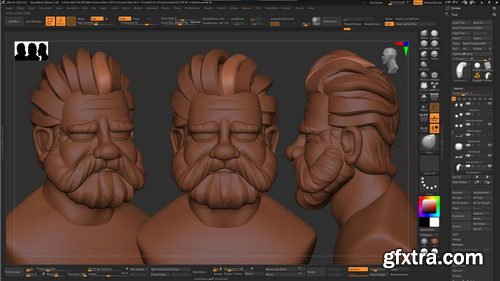 Flippednormals - Sculpting stylised old man bust in ZBrush