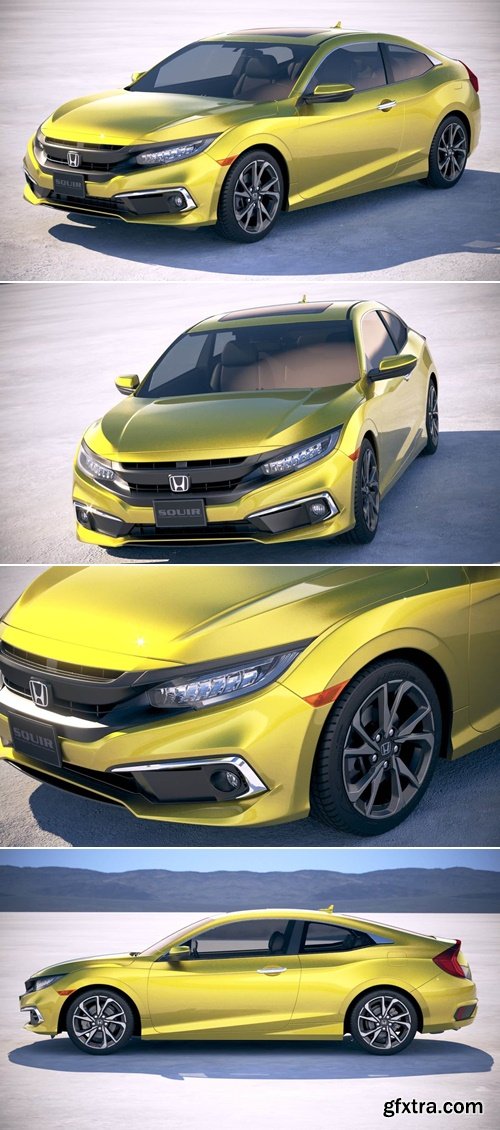 Honda Civic Coupe LED 2019 3D Model