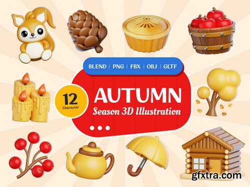 Iconscout - Autumn Season 3D Icon Pack