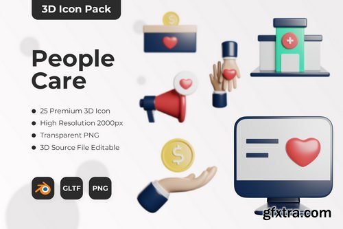 Iconscout - People Care 3D Icon Pack