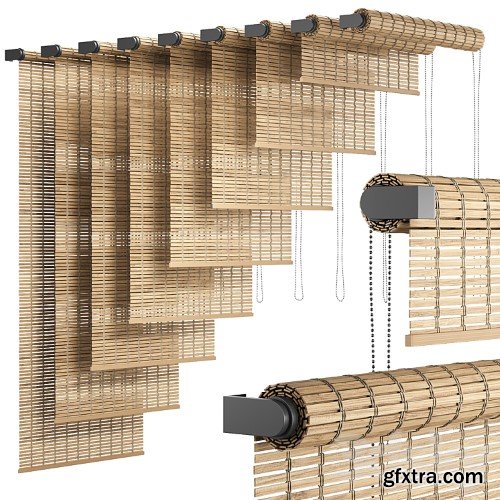 3dsky Pro - Wooden roller blinds 3