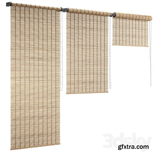 3dsky Pro - Wooden roller blinds 3