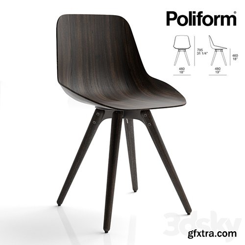 3dsky Pro - bar stool, poliform HARMONY S28