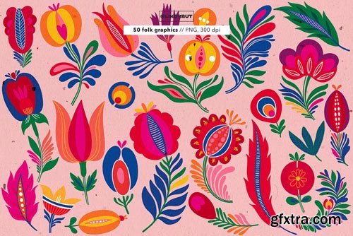 Creativemarket - Folk Abstract Floral Graphics - 91898115