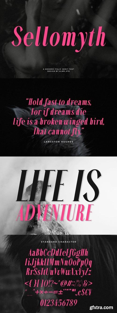 Sellomyth - Italic serif font