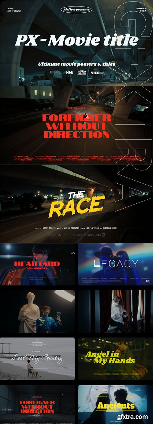 Pixflow - PX-Movie Title Movie titles and film credits plugin