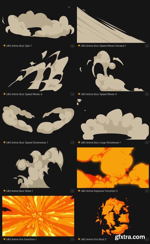 ProductionCrate - Toon Clouds and Explosions - 127 4K VFX Items