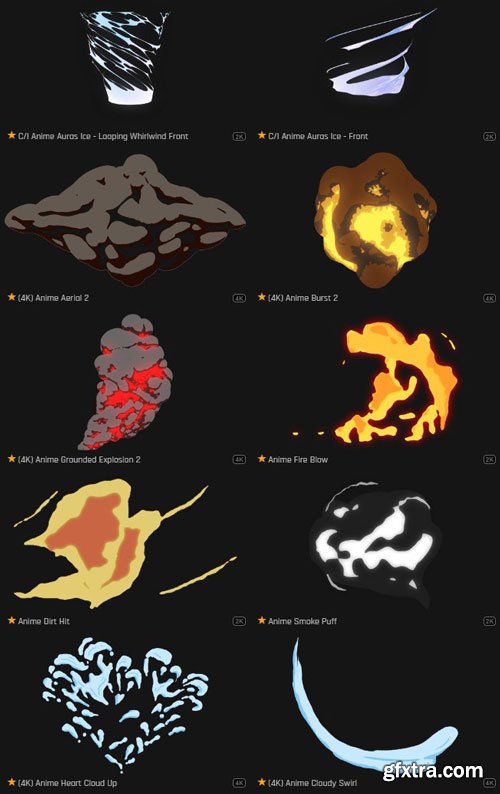 ProductionCrate - Toon Clouds and Explosions - 127 4K VFX Items