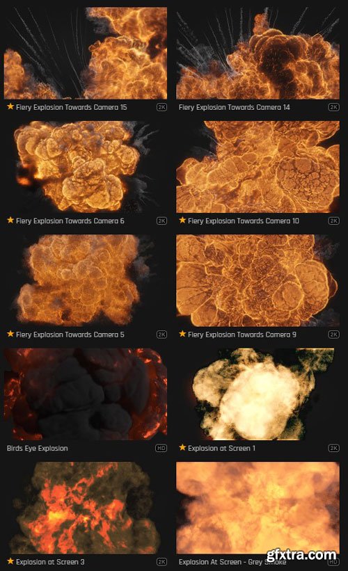 ProductionCrate - Explosions at Cam - 25 4K VFX Items