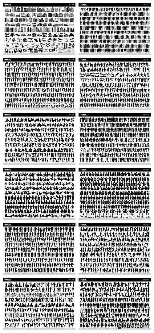 Over 26,000 Monochrome Vector Cliparts & Shadows 71xAI