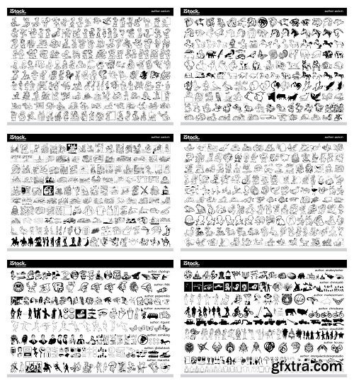 Over 26,000 Monochrome Vector Cliparts & Shadows 71xAI