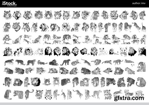 Over 26,000 Monochrome Vector Cliparts & Shadows 71xAI