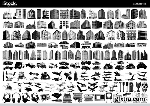 Over 26,000 Monochrome Vector Cliparts & Shadows 71xAI