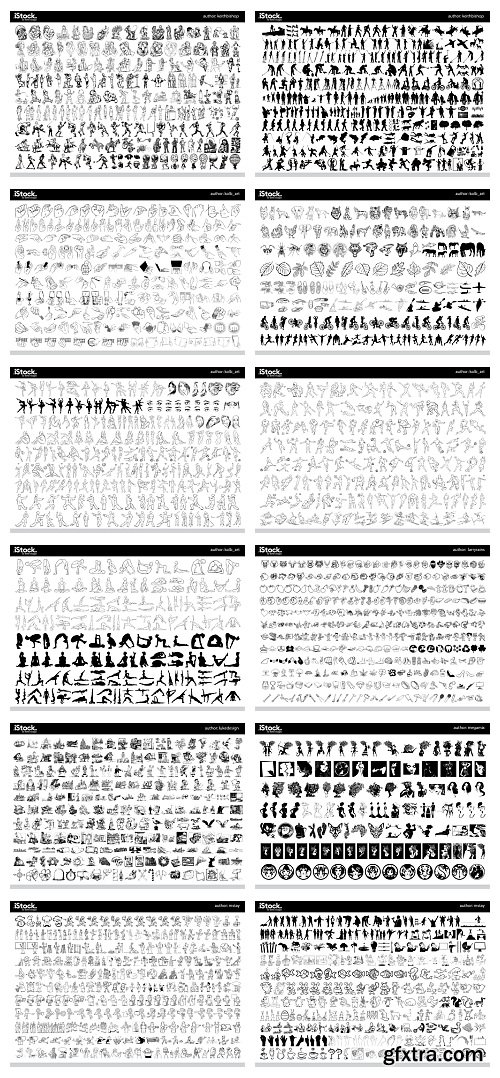 Over 26,000 Monochrome Vector Cliparts & Shadows 71xAI