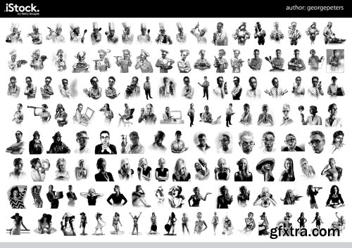 Over 26,000 Monochrome Vector Cliparts & Shadows 71xAI